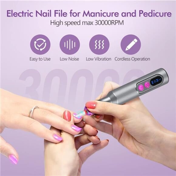 Nail Drill, Cordless Electric Nail Drill Kit for Acrylic, Gel Nail - Picture 2 of 7